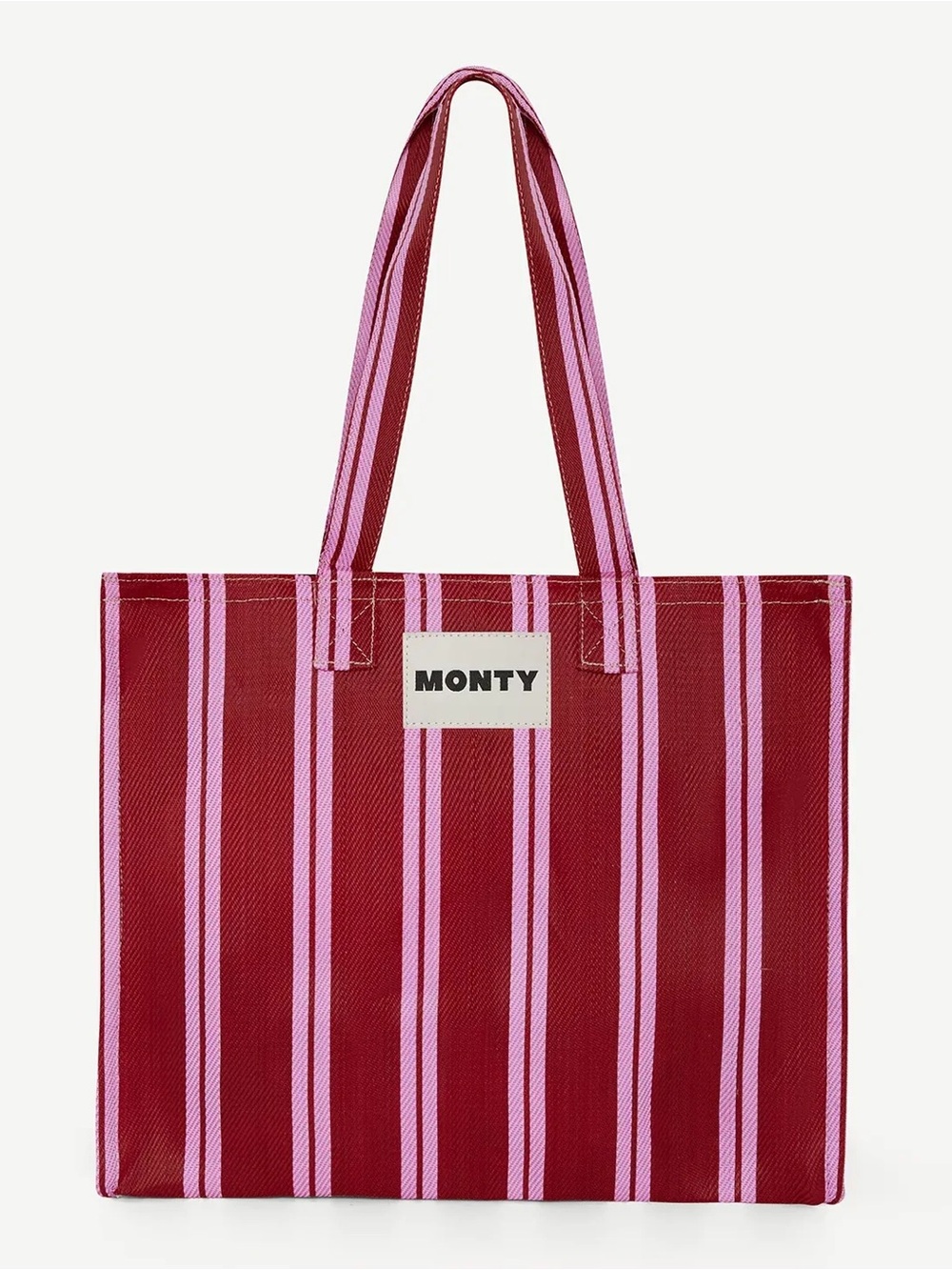 Red and Pink Striped Tote Bag